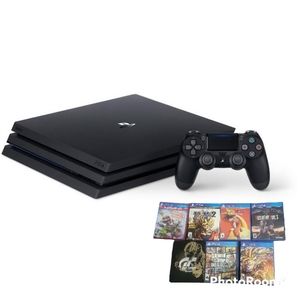 Play station 4 pro with video games